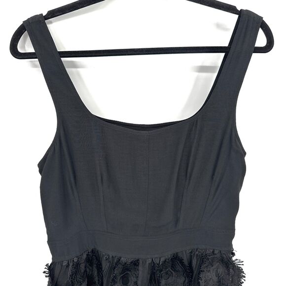 NWT ANTHROPOLOGIE Floriana Black Lacey Embroidered Floral Tank Midi Dress Size 6 - Picture 3 of 10